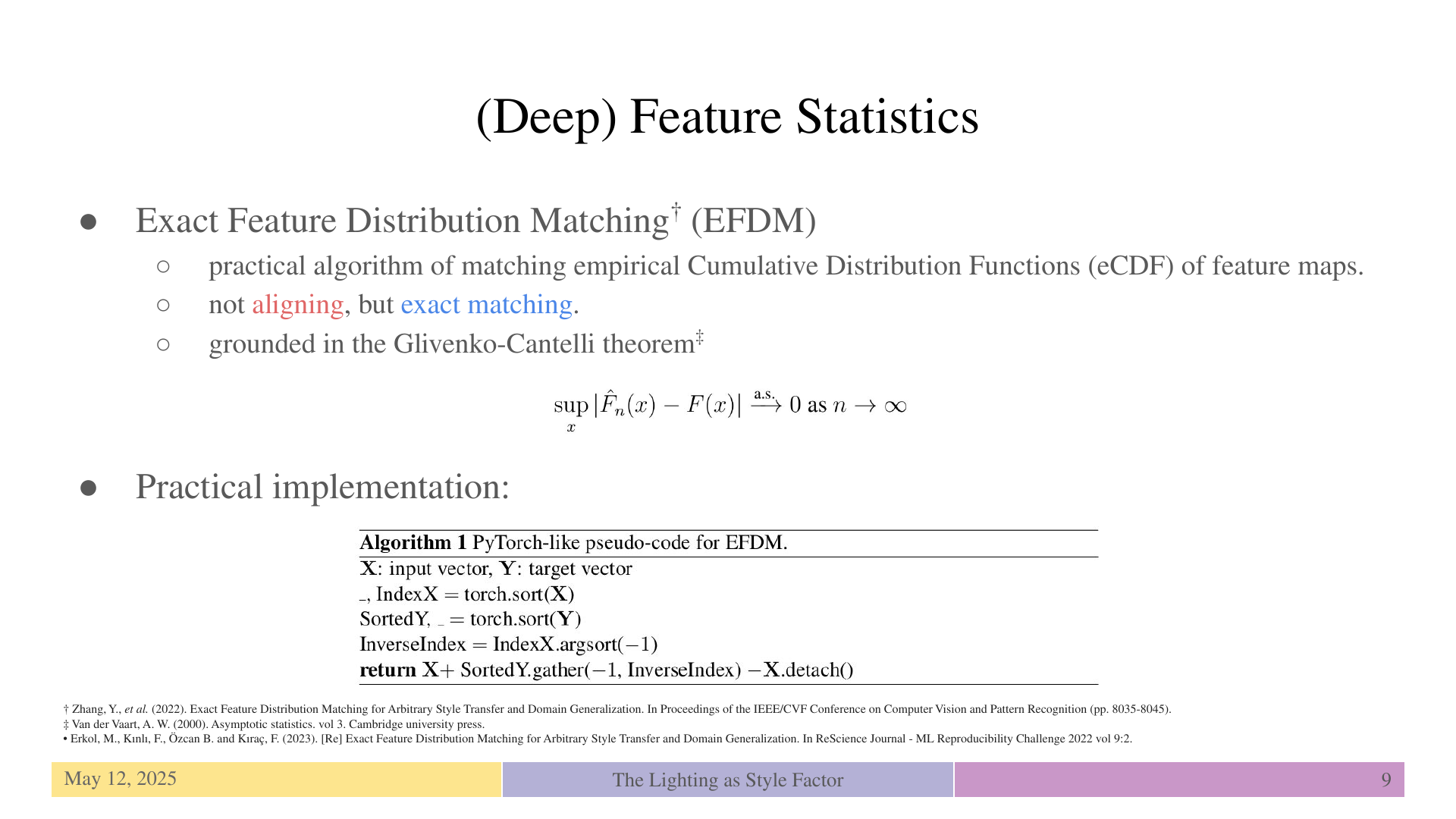 Slide 9: (Deep) Feature Statistics