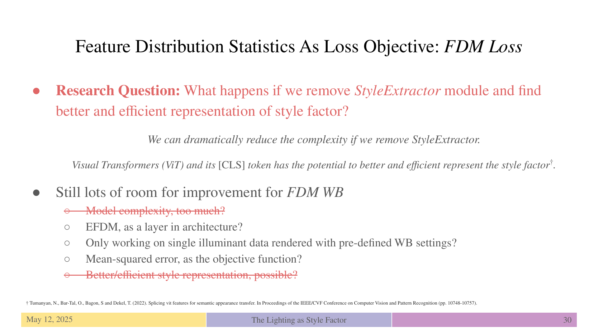 Slide 30: Feature Distribution Statistics As Loss Objective: FDM Loss