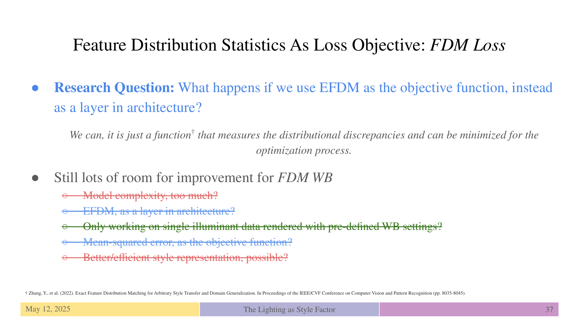 Slide 37: Feature Distribution Statistics As Loss Objective: FDM Loss